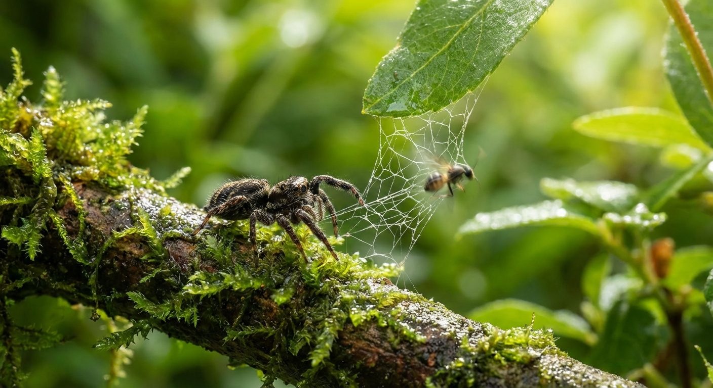 This spider employs a hunting strategy once deemed impossible